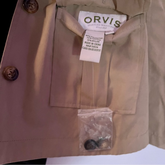Orvis Womens Reversible Jacket Small Button Closure Black Tan Lightweight Hiking - Picture 5 of 13